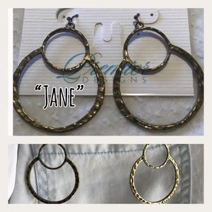 Premier design “Jane” antique gold dangle earrings